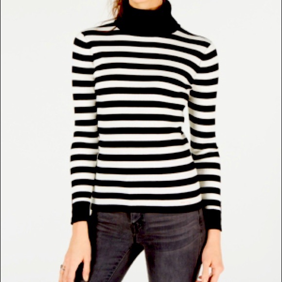 Tommy Hilfiger striped turtleneck sweater Sz M - Picture 1 of 5
